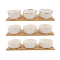 Schaalset op bamboe plank 9x6x33cm