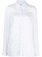 ERDEM chemise en coton à col italien - Blanc