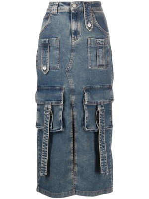 Blumarine jupe en jean à taille haute - Bleu
