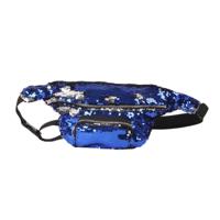 Pailletten taille tas dubbel kleur make-up tas zeemeermin portemonnees borst Pack vrouwen meisje reizen gsm zak (Ice Blue Light)