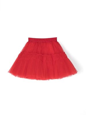 Monnalisa jupe en tulle à coupe évasée - Rouge