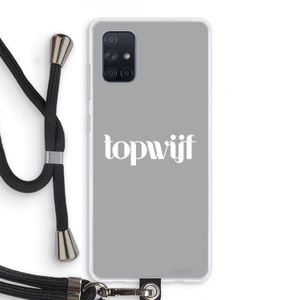Topwijf Grijs Wit: Samsung Galaxy A71 Transparant Hoesje met koord
