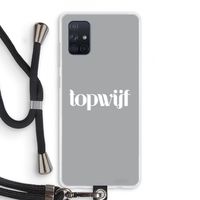 Topwijf Grijs Wit: Samsung Galaxy A71 Transparant Hoesje met koord