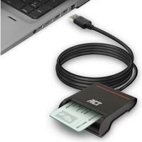 ACT Externe USB 2.0 Smartcard eID Kaartlezer, zwart ACT Externe USB 2.0 Smartcard eID Kaartlezer, zwart