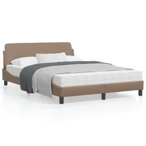 Bedframe met hoofdbord kunstleer cappuccinokleurig 120x200 cm