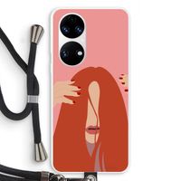 Woke up like this: Huawei P50 Transparant Hoesje met koord