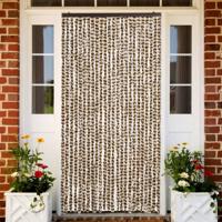 VidaXL Vliegengordijn 100x230 cm chenille beige en bruin
