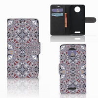 Motorola Moto C Plus Bookcase Flower Tiles - thumbnail