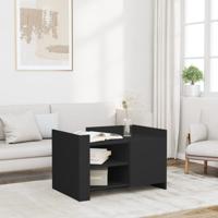 Salontafel 80x50x50 cm bewerkt hout zwart - thumbnail