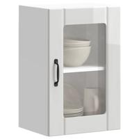 Keukenbovenkast met glazen deur Lucca hoogglans wit