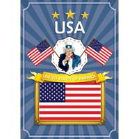 Landen thema USA/Amerika vlag thema poster - 59 x 42 cm - papier - versiering   -