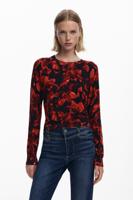 Fijne bloemen trui - BLACK - XL