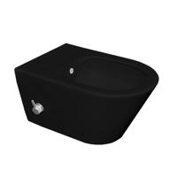 Wiesbaden Luxe bidet toilet randloos standaard model 53 cm zwart mat met koud water