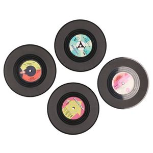 8x Vinyl/LP muziek thema onderzetters 11 cm - Glazenonderzetters