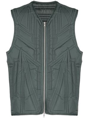 Y-3 gilet matelassé à fermeture zippée - Vert