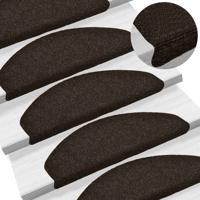 VidaXL Trapmatten zelfklevend 10 st 65x21x4 cm donkerbruin halfrond groot
