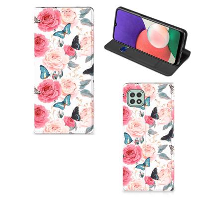 Samsung Galaxy A22 5G Smart Cover Butterfly Roses Samsung Galaxy A22 5G Smart Cover Butterfly Roses