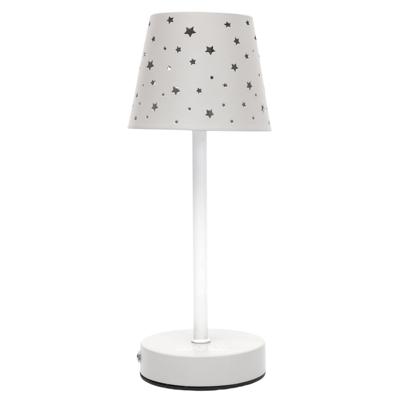 Oplaadbare kinderkamer tafellamp - met usb - lichtgrijs - sterren - 28,5 cm