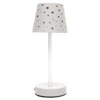 Oplaadbare kinderkamer tafellamp - met usb - lichtgrijs - sterren - 28,5 cm Oplaadbare kinderkamer tafellamp - met usb - lichtgrijs - sterren - 28,5 cm