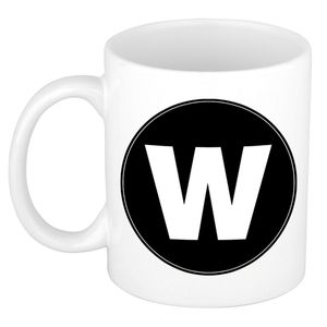 Mok / beker met de letter W voor het maken van een naam / woord of team