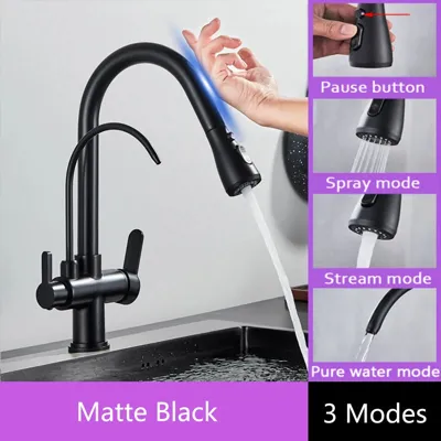 Touch Mengkraan | Chroom Gepolijst | Koud & Warm Water | Uittrekbare Sproeikop