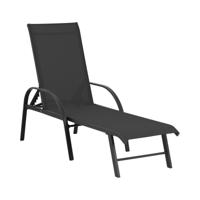 ligstoel - zwart - aluminium frame - verstelbare rugleuning