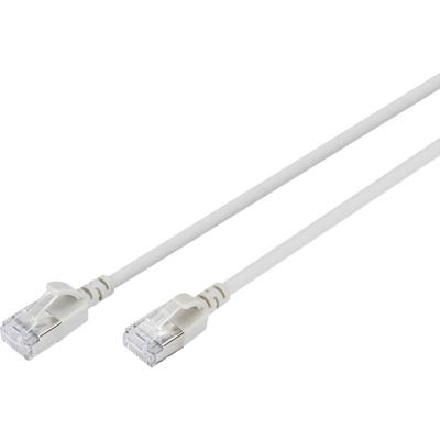 Digitus DK-1632-A-003S RJ45 Netwerkkabel, patchkabel CAT 6A F/FTP 0.3 m Grijs Kleurcodering, Afgeschermd, Meerdradig, Met anti-kniktule 1 stuk(s)