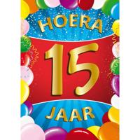 15 jaar verjaardag versiering poster - 59 x 84 cm - leeftijd feestartikelen