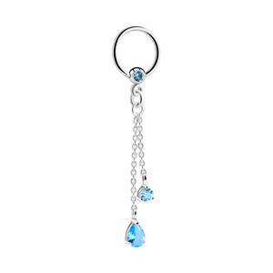 Jeweled Ball Closure Ring met bedel Chirurgisch staal 316L / Belegde messing Piercingringen