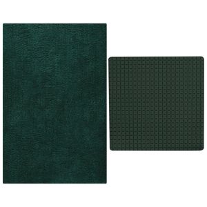 MSV Douche anti-slip mat en droogloop mat - Napoli badkamer set - rubber/polyester - donkergroen - Badmatjes