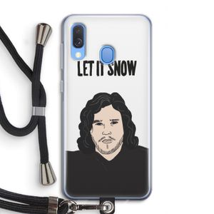 Let It Snow: Samsung Galaxy A40 Transparant Hoesje met koord