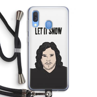 Let It Snow: Samsung Galaxy A40 Transparant Hoesje met koord