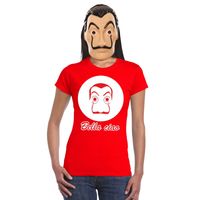 La Casa de Papel masker inclusief rood Dali t-shirt voor dames M  -