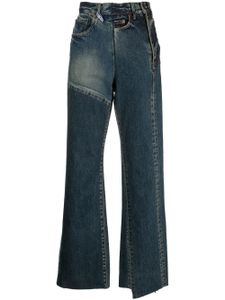 Maison MIHARA YASUHIRO pantalon asymétrique à taille haute - Bleu