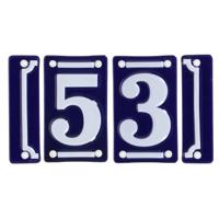 Best for Boots huisnummer 53 - met sierrand - Oudhollands - emaille - blauw/wit