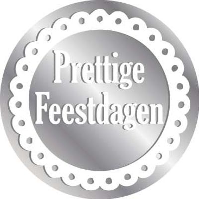 Stickers Prettige Feestdagen Zilver