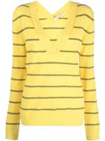 Philosophy Di Lorenzo Serafini pull rayé à col v - Jaune