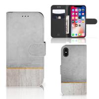 Apple iPhone X | Xs | Book Style Case | Wood Concrete
