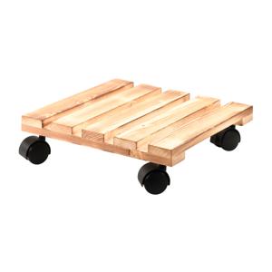 Kesper Plantenpot trolley - hout - lichtbruin - vierkant - 30 x 30 cm - max 100 kilo