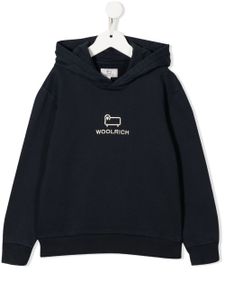 Woolrich Kids hoodie en coton biologique à logo - Bleu