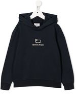 Woolrich Kids hoodie en coton biologique à logo - Bleu - thumbnail