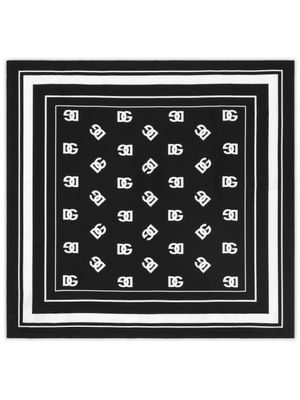 Dolce & Gabbana nappe en soie à logo imprimé - Noir