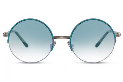 CWI zonnebril rond dames volledig omrand cat. 3 goud/blauw