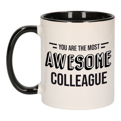 1x stuks collega cadeau mok / beker zwart the most awesome colleague 1x stuks collega cadeau mok / beker zwart the most awesome colleague