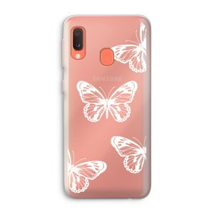 White butterfly: Samsung Galaxy A20e Transparant Hoesje