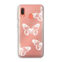 White butterfly: Samsung Galaxy A20e Transparant Hoesje
