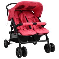 Tweeling kinderwagen staal rood