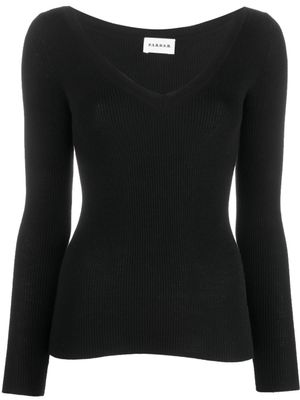 P.A.R.O.S.H. sweat en laine à col v - Noir