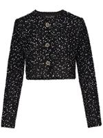 Oscar de la Renta veste crop Eyelash en fil bouclé - Noir