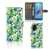 OPPO A74 4G Hoesje Orchidee Groen - thumbnail